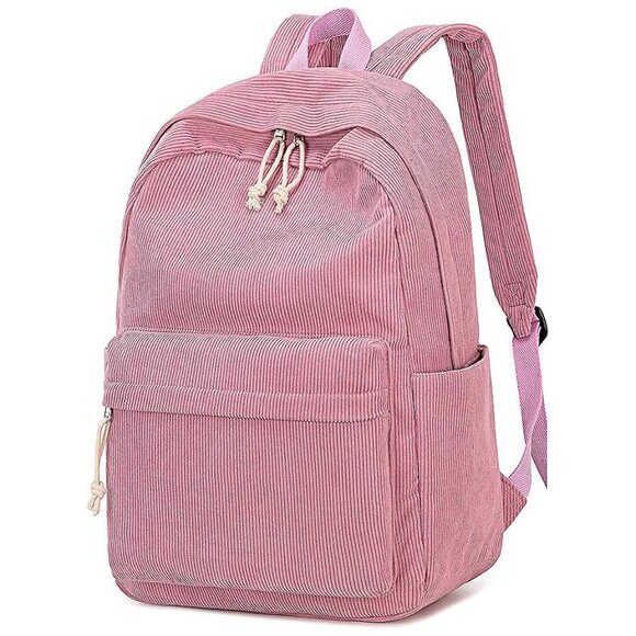 Handbags - Large Corduroy Bookbag Lightweight 17 inch Corduroy-pink